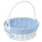 Vintiquewise White Round Willow Gift Basket, with Blue and White Gingham Liner and Handles, Large QI004550BL.L - alternate 1